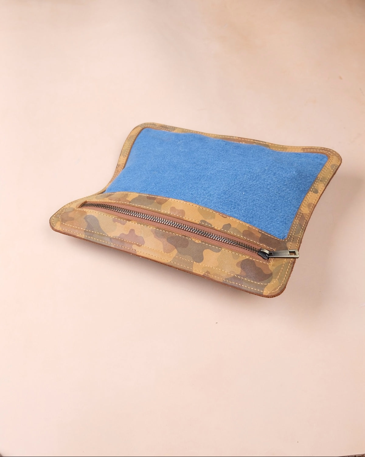 Deri ve Denim Clutch — Dabi Deri el yapımı