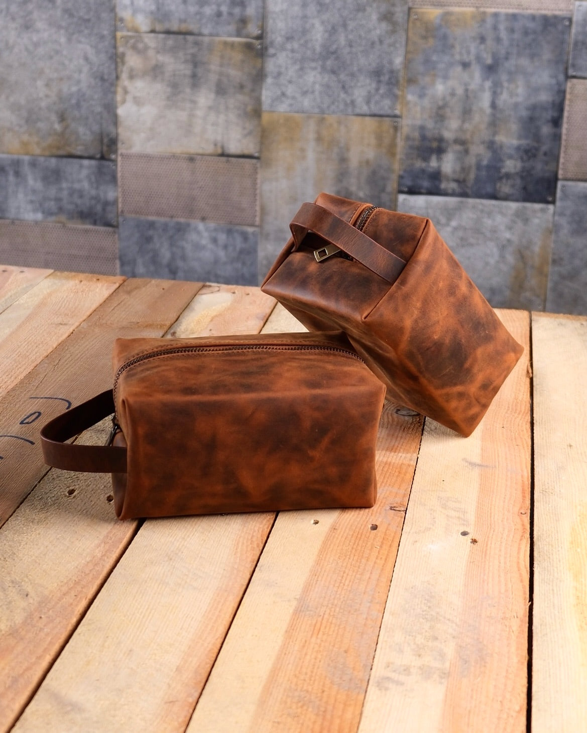 Taba Deri Dopp Kit — Dabi Deri el yapımı