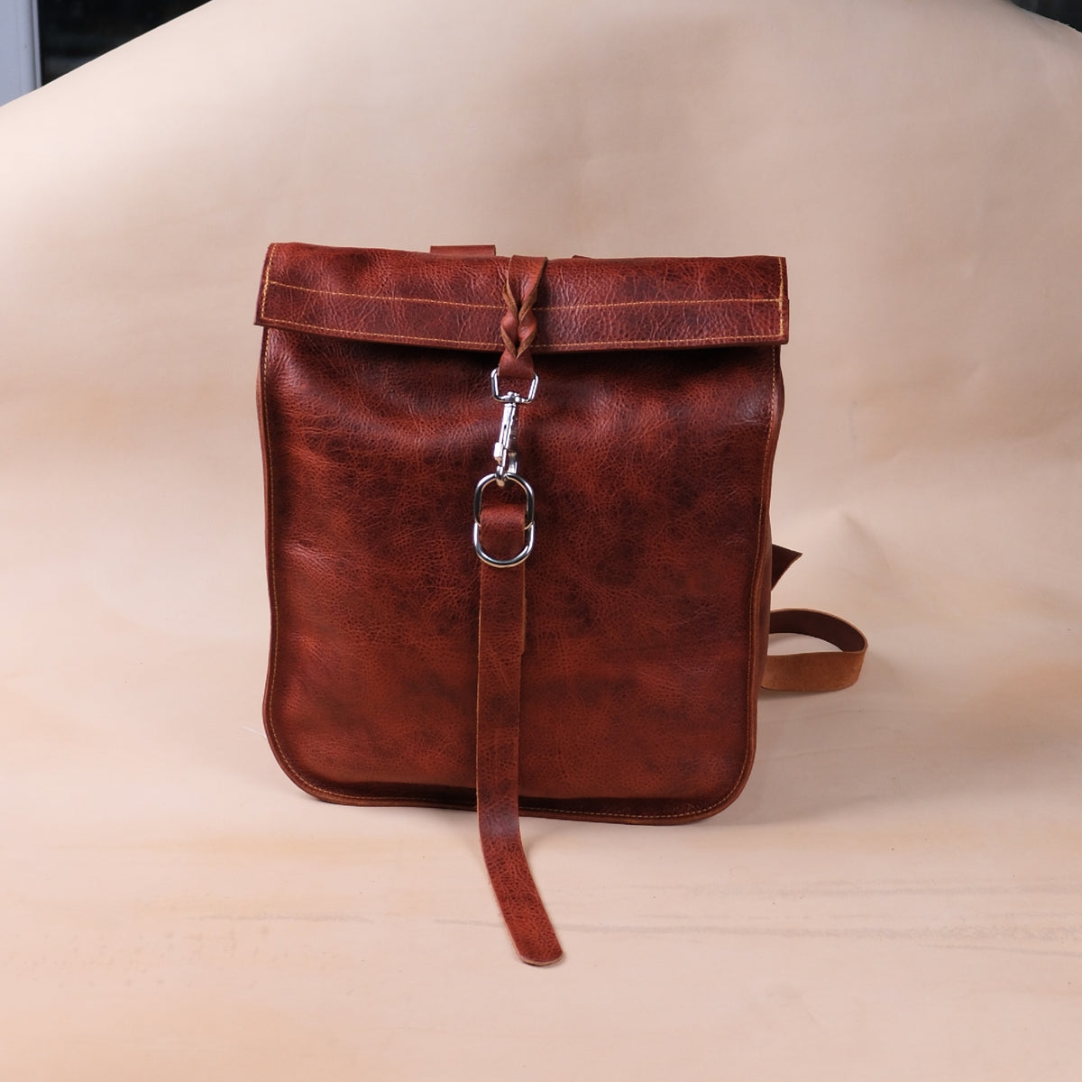 Hakiki Deri Rolltop Sırt Çantası