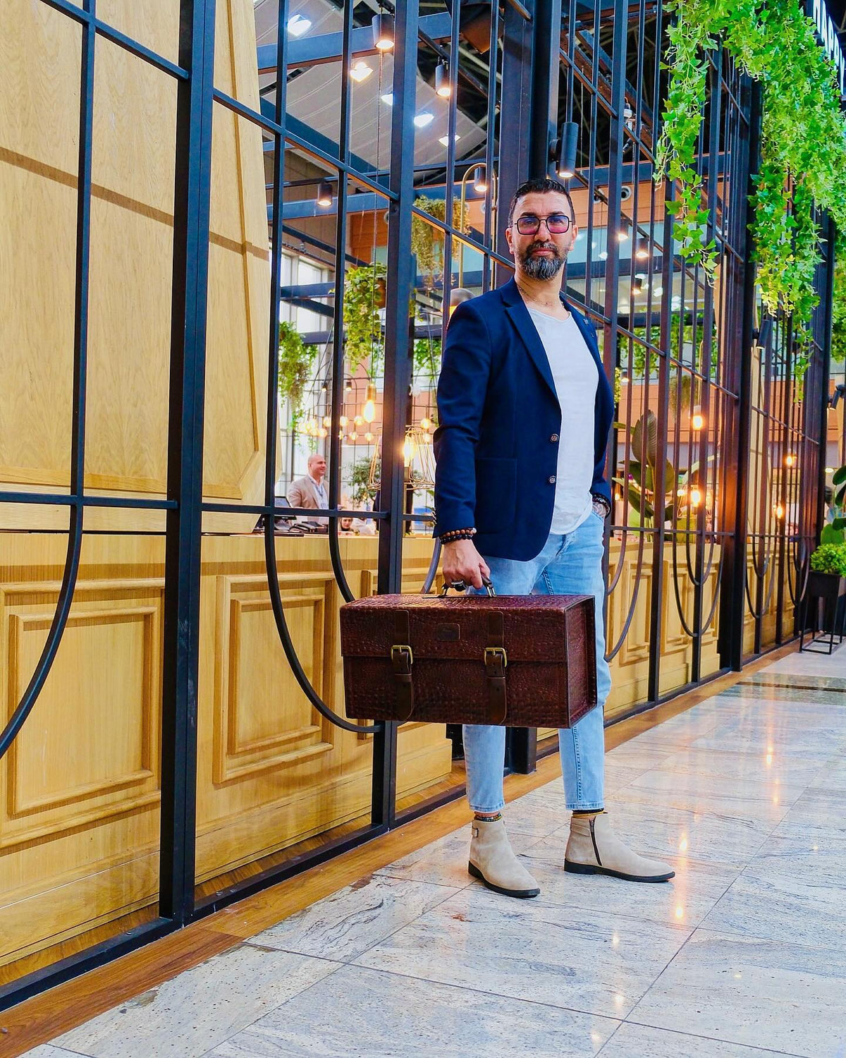 Bordo Kroko Deri Saklama Sandığı — Dabi Deri el yapımı
