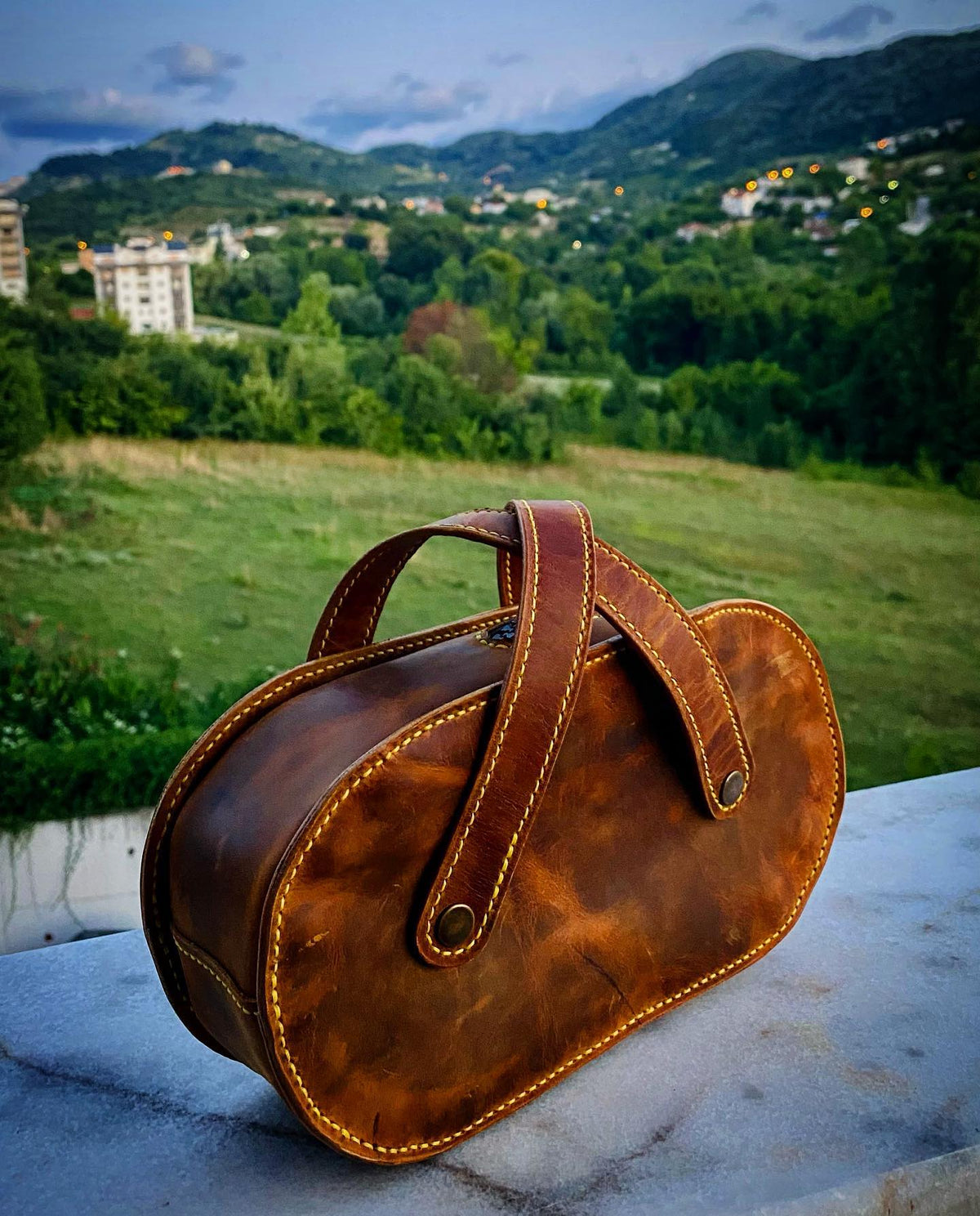 Taba Deri Kapaklı Bel Çantası — Dabi Deri el yapımı