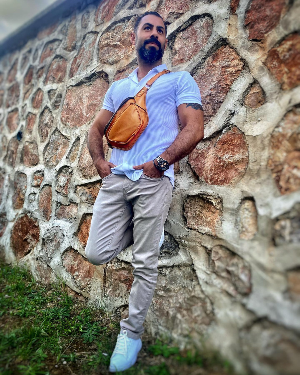 Kızıl Deri Bel Çantası — Dabi Deri el yapımı