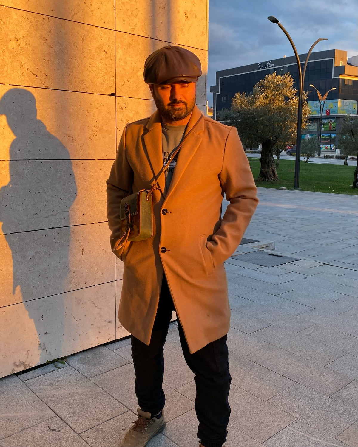 Küçük Kamuflaj Deri Omuz Çantası — Dabi Deri el yapımı