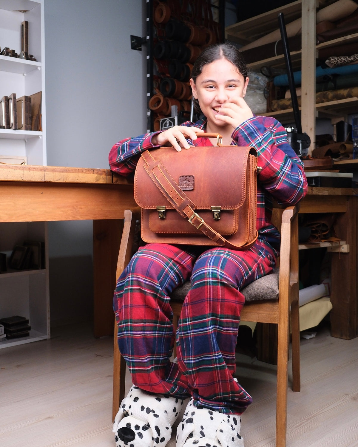 Taba Deri Satchel Çanta — Dabi Deri el yapımı
