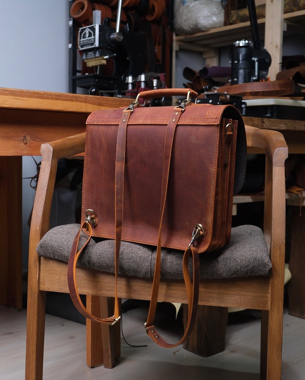 Taba Deri Satchel Çanta — Dabi Deri el yapımı