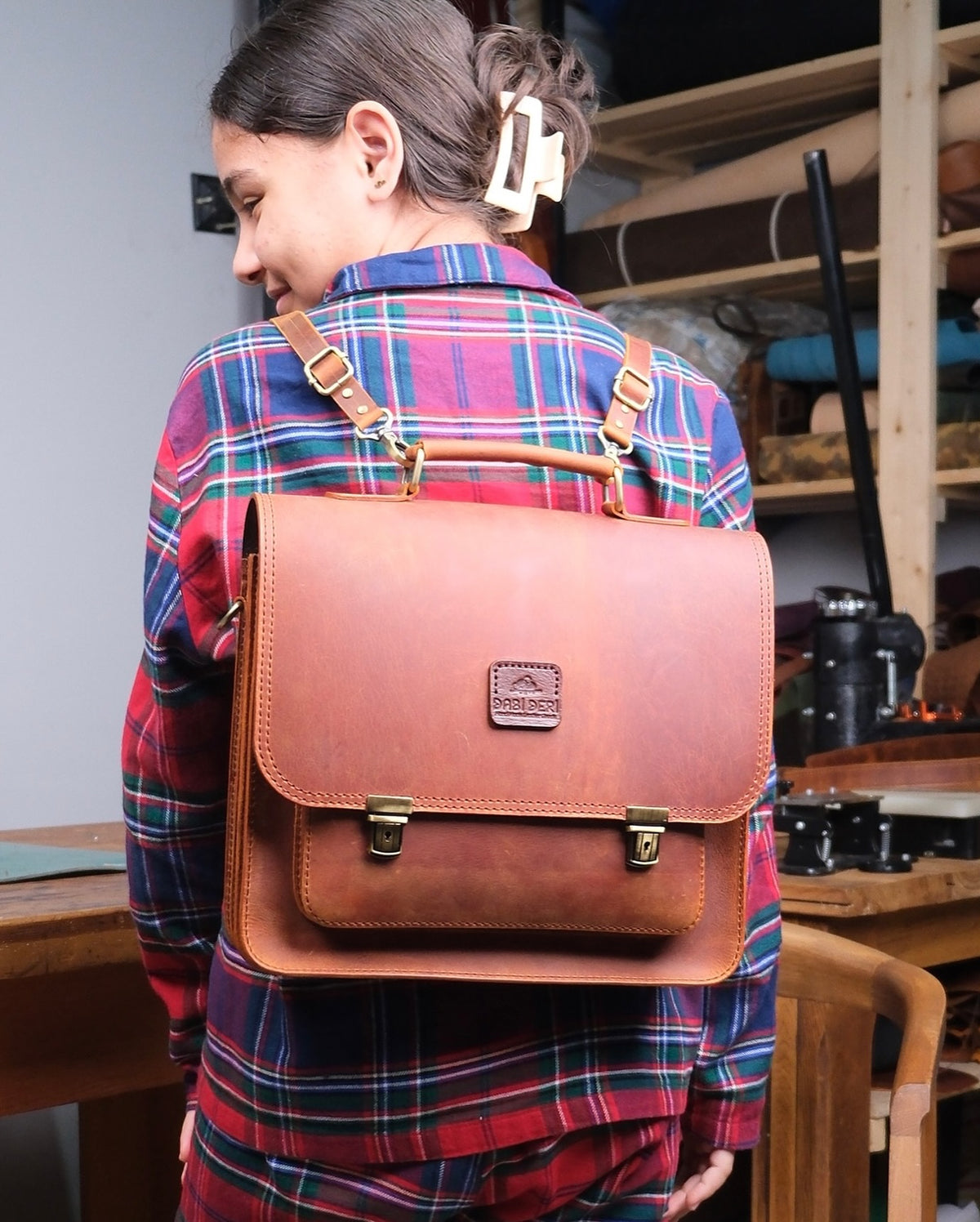 Taba Deri Satchel Çanta — Dabi Deri el yapımı