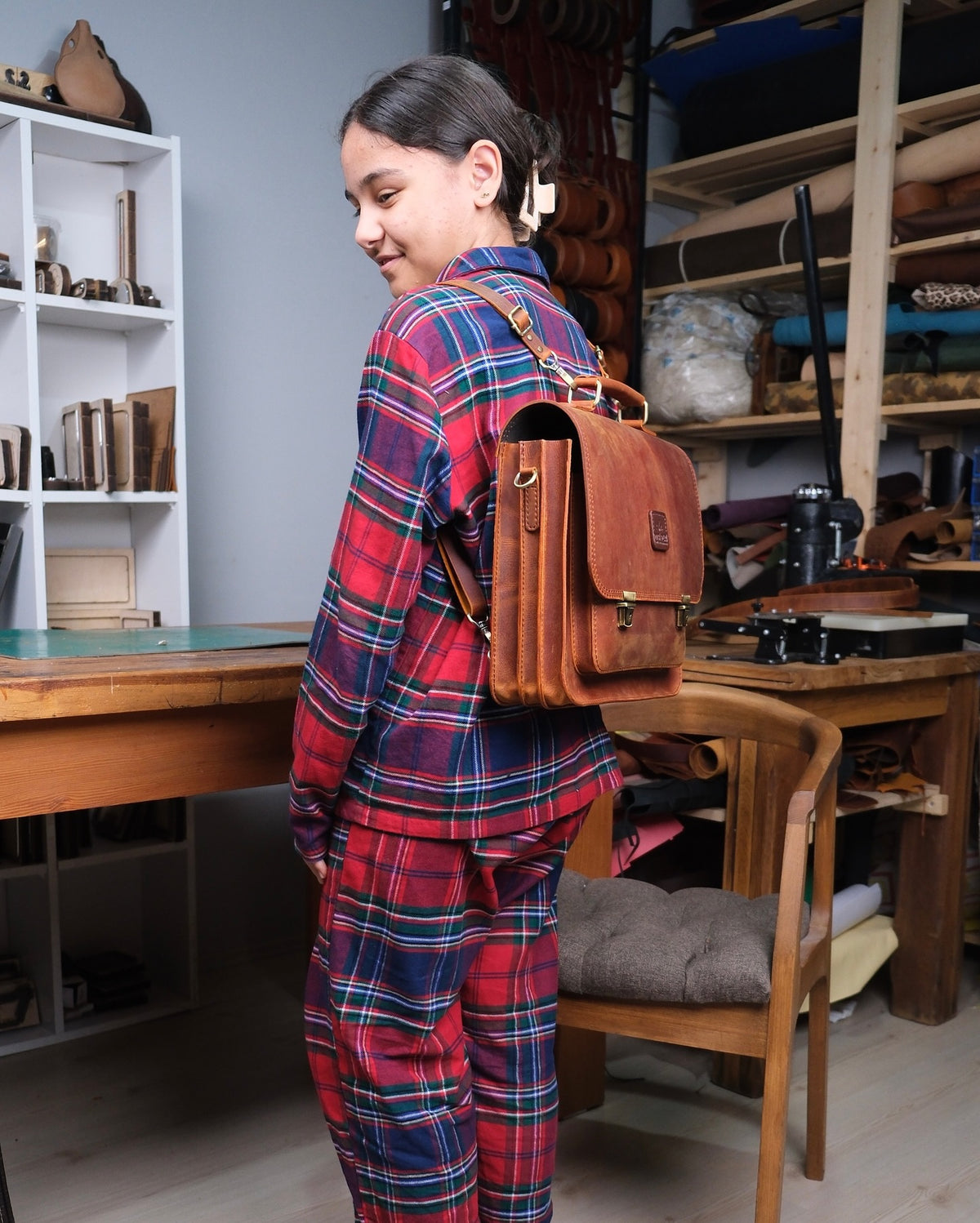 Taba Deri Satchel Çanta — Dabi Deri el yapımı