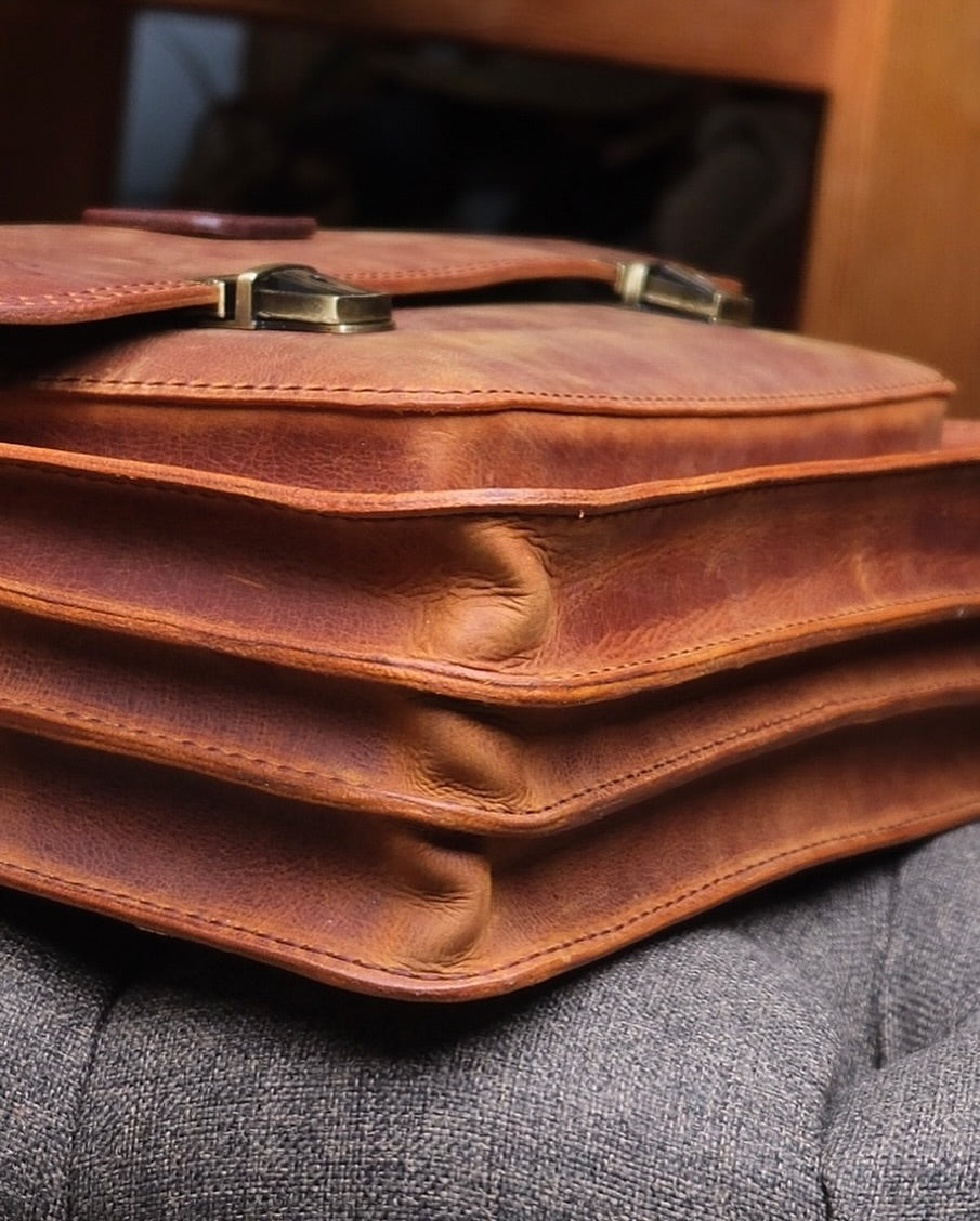 Taba Deri Satchel Çanta — Dabi Deri el yapımı