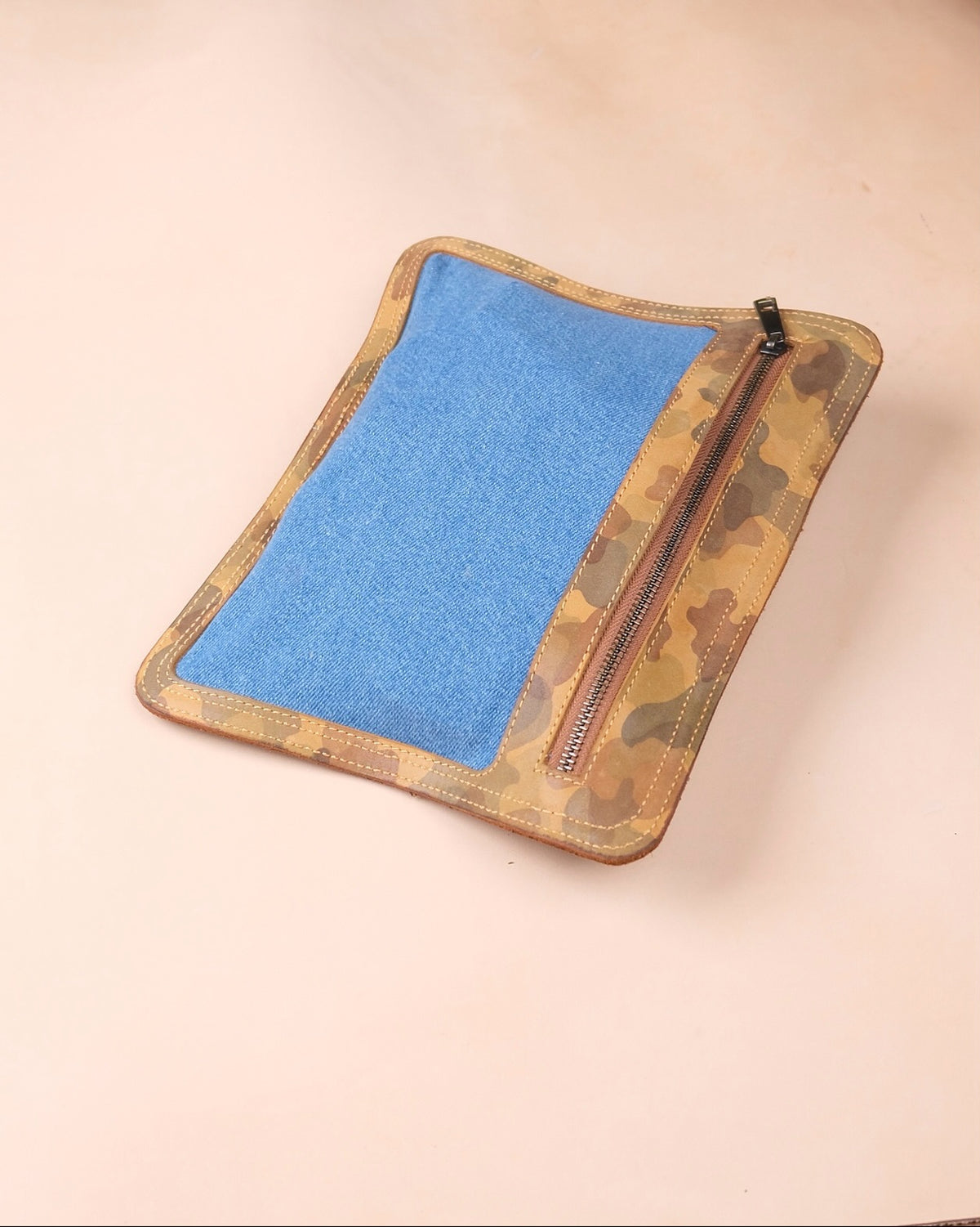 Deri ve Denim Clutch — Dabi Deri el yapımı
