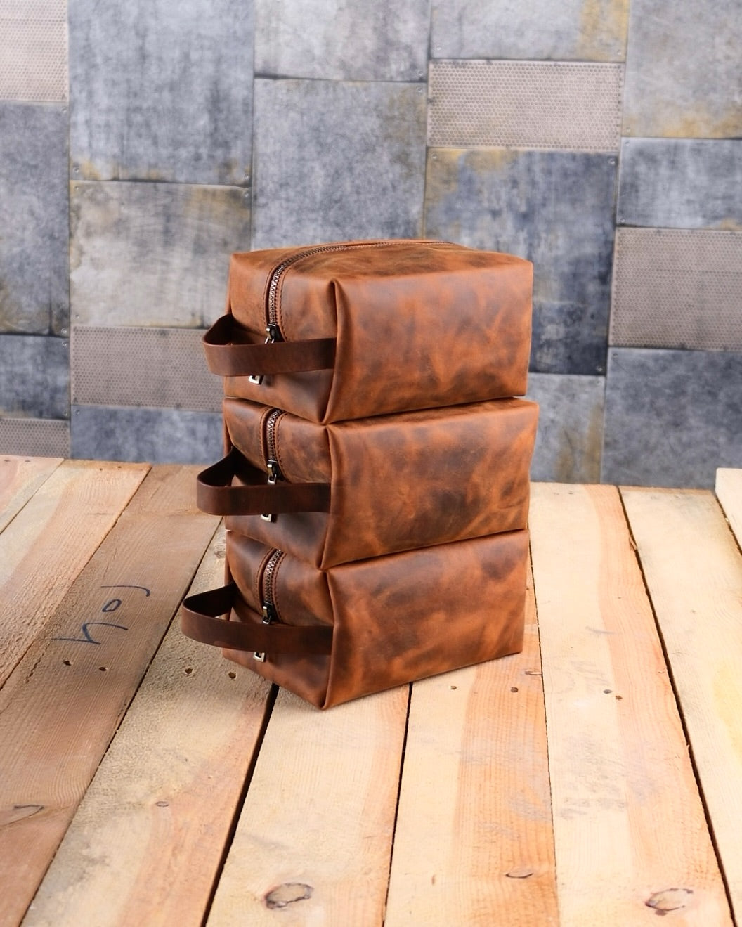 Taba Deri Dopp Kit — Dabi Deri el yapımı