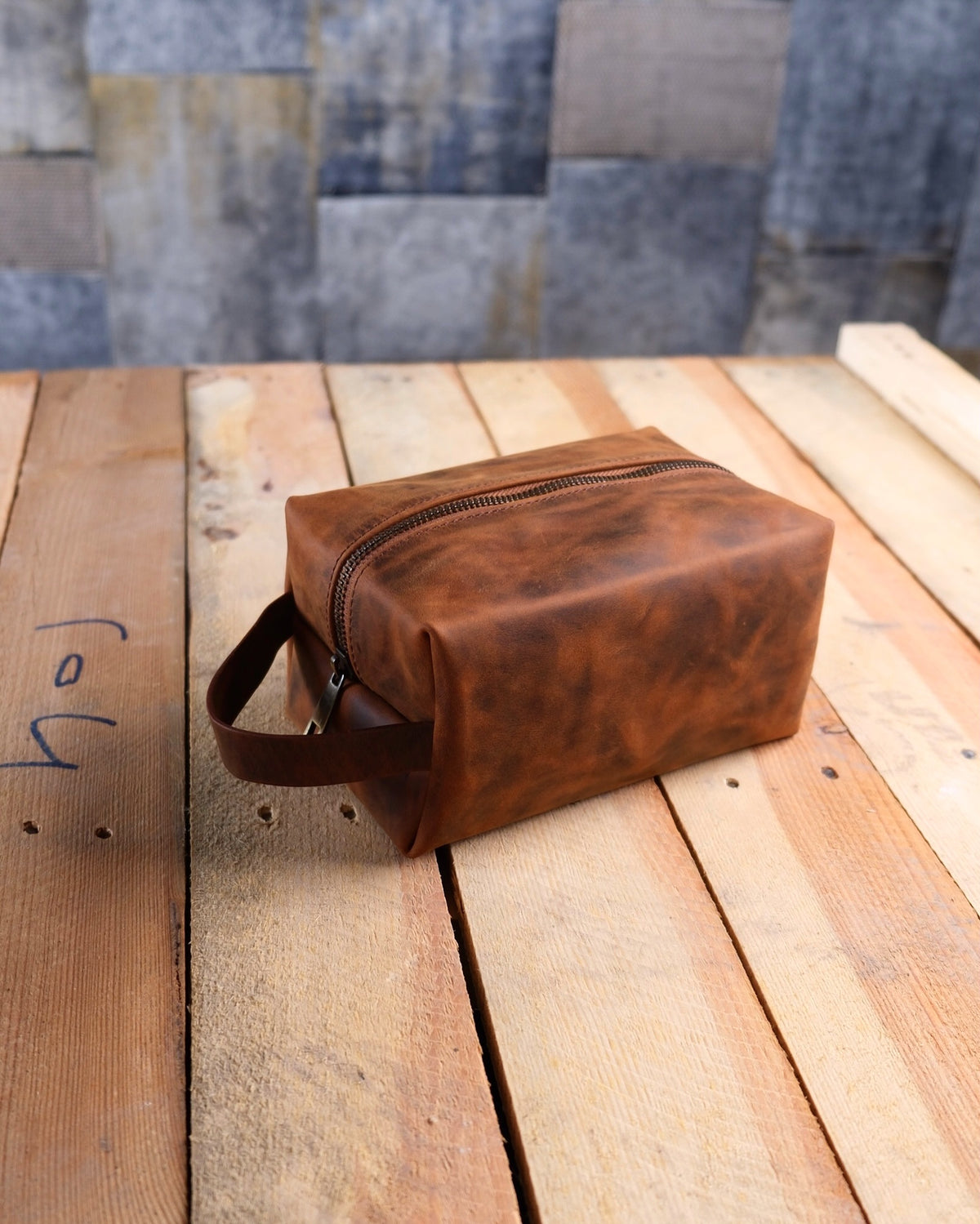 Taba Deri Dopp Kit — Dabi Deri el yapımı