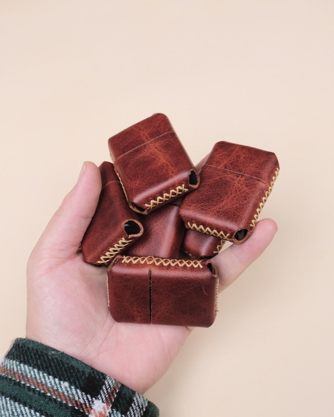 Bordo Deri Mini Cüzdan — Dabi Deri el yapımı